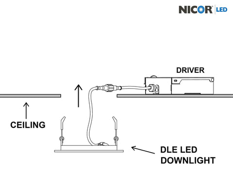 8 Inch DLE Recessed Lighting Kit in Aged Copper, LED Downlight Module With Off-Board Driver diagram