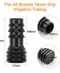 DIY Ready 1/2 Inch Drip Irrigation End Cap Kit with 15 Barbed End Plugs for 1/2 Inch Tubing 13mm ID Barbed Connectors details
