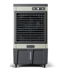 Mobile Pedestal Evaporative Cooler With Easy Top Fill Tank 3 In 1 Swamp Air Cooling Fan front view, steel frame, compact design.