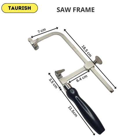 German Style Jeweler's Saw Frame With 144 Assorted Blades Adjustable Tension Great For Woodworking Jewelry Making Crafting And Hobby Projects Provides Versatile Cutting For Small Details And Fine Artwork.