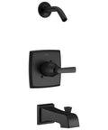 Ashlyn Monitor 14 Series Tub And Shower Trim Kit Matte Black Finish With Pressure Balance Valve Trim-Less Head.