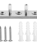 Double Wheel Barn Door Floor Guide for Smooth Sliding Doors with screws, anchors, and stainless steel track guide for installation.