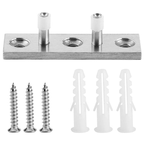 Double Wheel Barn Door Floor Guide for Smooth Sliding Doors with screws, anchors, and stainless steel track guide for installation.