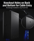 Knockout holes on Heavy Duty EV Charger Enclosure Lockable Wall Mount Charging Station for cable entry and access.