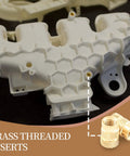 3D printed part with M5 Brass Heat Set Threaded Inserts Kit For Plastic 3D Printing, knurled insert nuts, brass construction