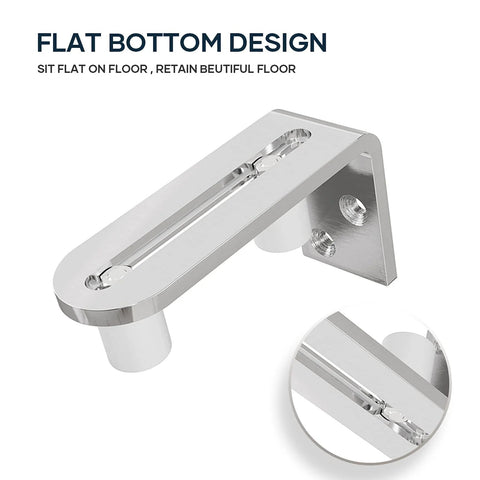 Bottom Floor Guide For Sliding Barn Door With Ball Bearing Adjustable Stay Roller, Wall Mount System, Flush Flat Bottom Design
