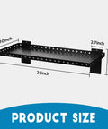 Heavy Duty Slatwall Shelf 24 Inch For Retail, Garage, And Home Storage, Slat Wall Hanging Shelf With Strong Support Frame