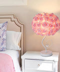 Red Rose Flower Desk Lamp With Lampshade For Nightstand Adds Cute Modern Vibe To Any Bedroom Minimalist Yet Cozy Decor Gift