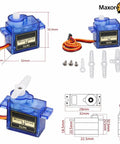 SG90 servo measurements for All In One Ready To Build RC Airplane Kit With A2212 KV1000 Motor 30A ESC Four Servos Two Propellers XT60
