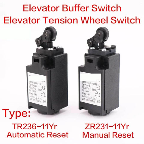 Elevator Speed Limiter Buffer Tension Wheel Switch With Manual Reset And Automatic Reset Pro Grade Heavy Duty Models TR236 11Yr ZR231 11Yr includes wheels.