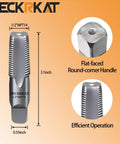 Precision Half Inch NPT Pipe Tap With 14 Threads Per Inch For Plumbers Mechanics And DIY Enthusiasts High Carbon Steel Cutting Tool With Heat Treated Strength Long Lifespan And Protective Case DeckRKAT, showing dimensions and features.