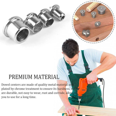 48 Piece Metal Dowel Center Pins Set For Pro Grade Woodworking With Four Sizes One Quarter Inch Five Sixteenths Inch Three Eighths Inch And One Half Inch Chromed Finish Durable Rust Resistant Dowels For Accurate Alignment And Quick Project Setup.