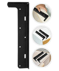 Beefy Hidden Floating Shelf Brackets Two Pack Black Steel Heavy Duty Wall Mounted Shelf Supports with Invisible Design