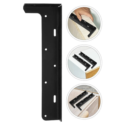 Heavy Duty Black Steel L Brackets for Floating Shelves with hidden wall mounted design for cabinets