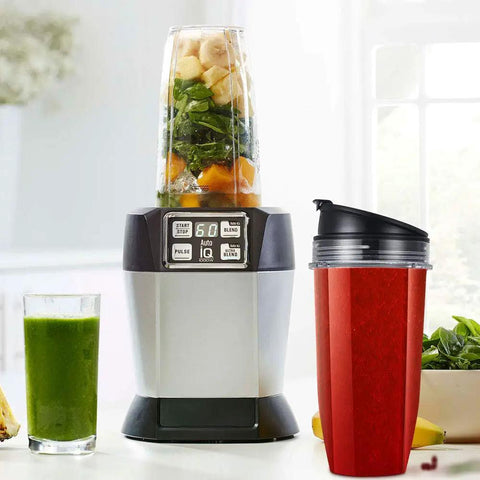 24oz Blender Cups With Sip And Seal Lids Replacement Parts For Auto IQ Series Blenders Grab And Go Convenience 2 Pack BPA Free