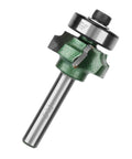 Jiawu 4-Tooth Woodworking Router Bit Trimmer For Perfect Edge Banding Finish With Tungsten Steel Blades And R2 Radius, 1/4 Inch Shank, close-up view.