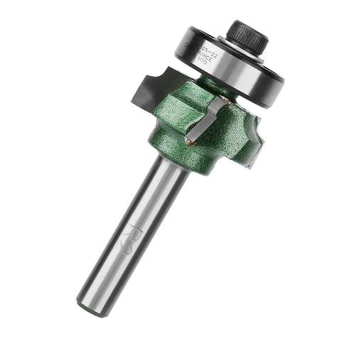 Jiawu 4-Tooth Woodworking Router Bit Trimmer For Perfect Edge Banding Finish With Tungsten Steel Blades And R2 Radius, 1/4 Inch Shank, close-up view.