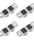 4 Pack Mini Rubber Caster Wheels Featuring Double Row Dual Structure Carbon Steel Rigid Casters on smooth metal base.