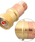 Brass TIG Torch Collet Body For Stubby Gas Lens Connector, 2.4mm brass TIG collet body with mesh screen and threaded end