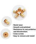 Premium Gold Chicago Button Studs 6mm Round Head leather screws and rivets, showing gold finish and polished design.