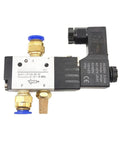 12 Volt One Eighth Inch Solenoid Valve, 3 Way Pneumatic Air Control Valve for Electric Gas Systems with aluminum body and wire lead