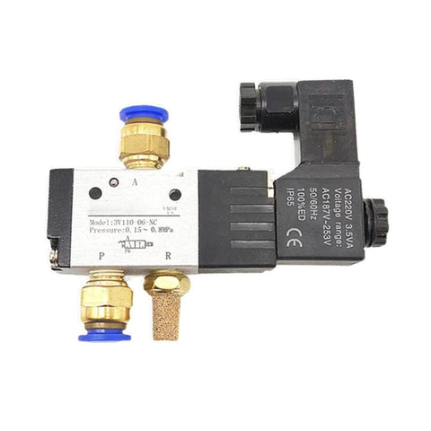 12 Volt One Eighth Inch Solenoid Valve, 3 Way Pneumatic Air Control Valve for Electric Gas Systems with aluminum body and wire lead
