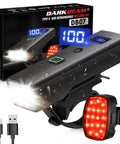 Bright USB C Rechargeable Bike Light Set For Night Riding With Front Headlight And Rear Taillight 4 And 5 Modes Easy Mount