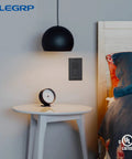 Single Pole Decorator Light Switch With Wall Plate 15A 120-277V Paddle Rocker On Off Self Grounding in bedroom setting