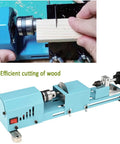 Tabletop Wood Lathe Kit For DIY Woodturning All-In-One Multi-Purpose Lathe during wood cutting demonstration