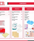 Contents of Grab And Go Burn Care Kit With All Natural Tea Tree Oil Gel And Dressing For Common Burns And Scalds Easy To Use Cooling Hydrogel Relief For Quick At Home First Aid And Pain Reduction
