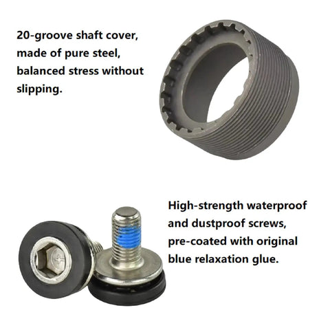 Square Taper Bike Bottom Bracket 68mm Shell 118mm Upgrade For Road And Mountain Bikes, 20-groove shaft and waterproof screws
