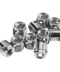 10 Piece Stainless Steel Self Tapping Thread Insert Repair Kit With Nine Styles For Auto Rail Vehicle Shipbuilding Construction Machinery Inner M5x0.8 Outer M8x1.0 Length 7mm, stainless inserts