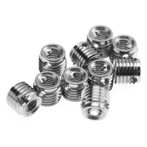10 Piece Stainless Steel Self Tapping Thread Insert Repair Kit With Nine Styles For Auto Rail Vehicle Shipbuilding Construction Machinery Inner M5x0.8 Outer M8x1.0 Length 7mm, stainless inserts