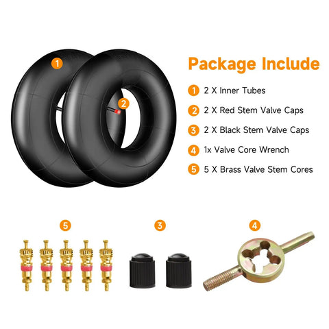 Heavy Duty ATV Inner Tube Set For 18x8.50 8 And 18x9.50 8 Tires Fits Go Kart Lawn Tractor Mower Golf Cart Snow Blower Garden Trailer With 8 Inch Rims And TR 13 Straight Valve Stem 2 Pack