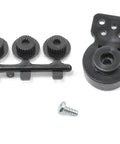 Mid Size Servo Saver With Holes 23 24 25 Spline Drive For RC Cars And Hobby Enthusiasts components shown on white background