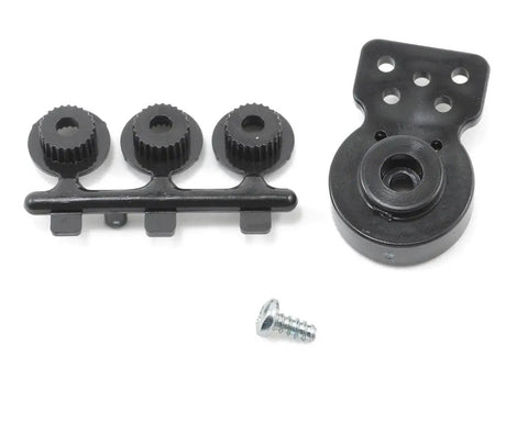 Mid Size Servo Saver With Holes 23 24 25 Spline Drive For RC Cars And Hobby Enthusiasts components shown on white background