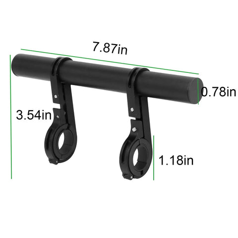 Bike Handlebar Extender Aluminum Alloy Double Clamp Mount Space Saver dimensions and design detail view.