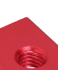 Close-up of red sliding nut T track slider with M6 thread, part of the Red Sliding Nut T Track Slider Set With Aluminum Alloy Construction.