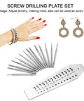 Top Shelf Pro Grade Tungsten Steel Screw Drilling Plates And Jewelry Making Gear For Earrings Bracelets featuring tools and earrings.