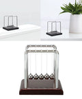 Five Beads Newton's Cradle Desk Toy With Perpetual Motion Pendulum for home office decor, metal and plastic base, science gadget