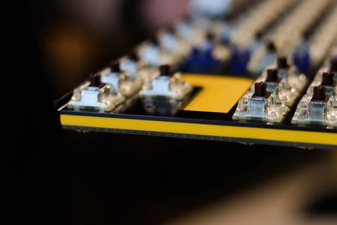 Close-up of Kickass Sixty Percent Compact Mechanical Keyboard With Hot Swappable Top Tier Keys and PBT Keycaps.