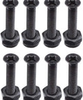 Black 1.25 Inch Longboard Hardware Screws And Nuts Set For Skateboards And Cruisers Phillips Flat Head
