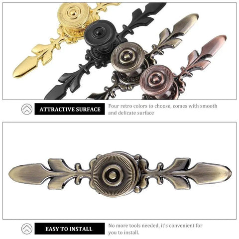 Four Pack Vintage Style Door Knob Back Plates And Cabinet Drawer Pulls For Home Furniture Dressers Closets Wardrobes With Screws Green Bronze Finish Built For Long Lasting Use, four retro colors.