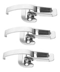 Premium Heavy Duty Toggle Latch Clips With Quick Release Buckles for truck toolboxes in sleek metal finish, shown from above.