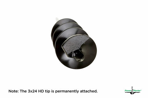 Extended Length Garden Auger Drill Bit For Fast Planting 3 Inch By 24 Inch With One Half Inch Non Slip Hex Drive Tip