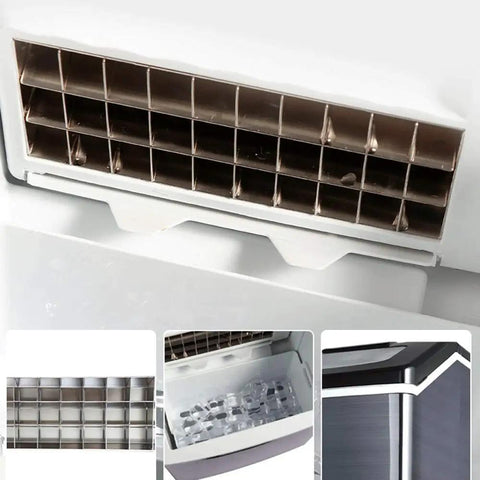 Killer Countertop Ice Maker Drops 55 Pounds Of Cubes Daily With Zero Hassle featuring ice tray and transparent lid design.