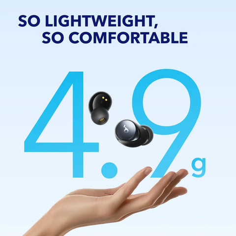 Space A40 Adaptive Active Noise Cancelling Wireless Earbuds With Up To 98 Percent Noise Reduction, All Day Battery With 50 Hour Total Playtime And 10 Hour Per Charge, Hi Resolution Sound, Comfortable Fit, And Wireless Charging Case