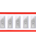 5 Pack of 60 Degree Carbide Inserts For 1/4 Inch Shank Router Bit, V Groove Replacement Inserts, Tungsten Carbide, in red and white box