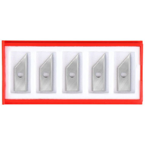 5 Pack of 60 Degree Carbide Inserts For 1/4 Inch Shank Router Bit, V Groove Replacement Inserts, Tungsten Carbide, in red and white box
