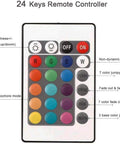 Remote for Battery Powered RGB LED Strip Lights 6M 20Ft With 180 5050 LEDs Flexible Color Changing Tape 24 Keys Remote With 20 Color Modes